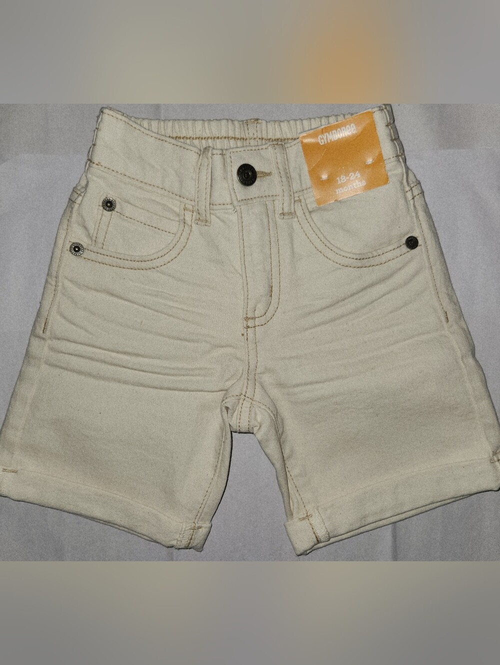 Gymboree Cream Toddler Denim Shorts NWT Size 18-24 Months